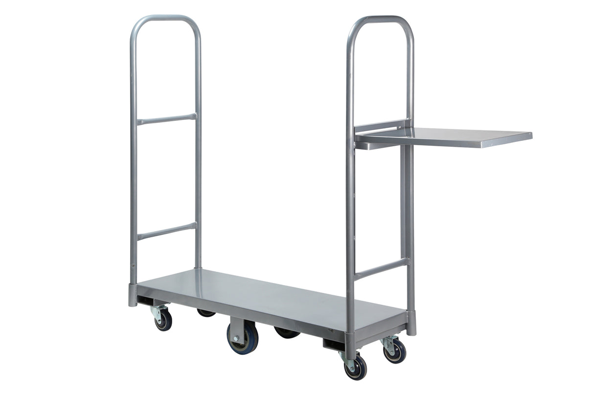 Heavy Duty Produce Truck U-Boat, 48"(L) x 18"(W) x 51"(H) with Retractable Shelf