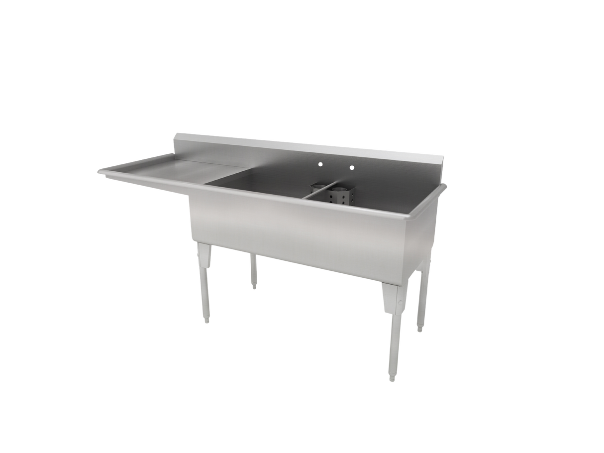 Double Compartment Sink with Integrated Drainboard