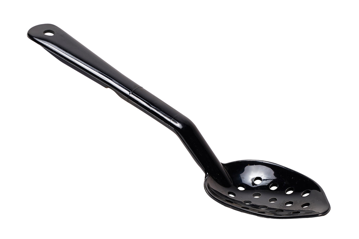 Polycarbonate Spoon, 11", Perforated, Black