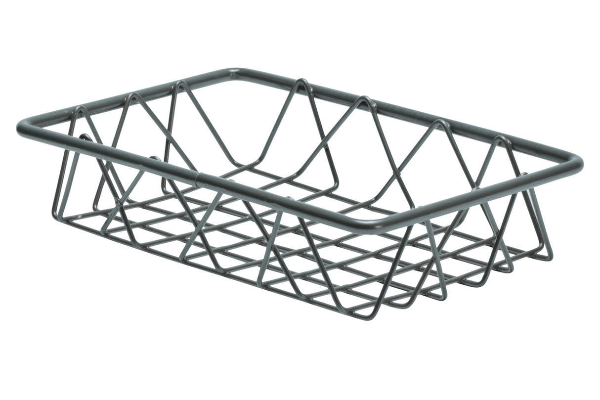 Basket, Steel, 9"x6"x2", Silver