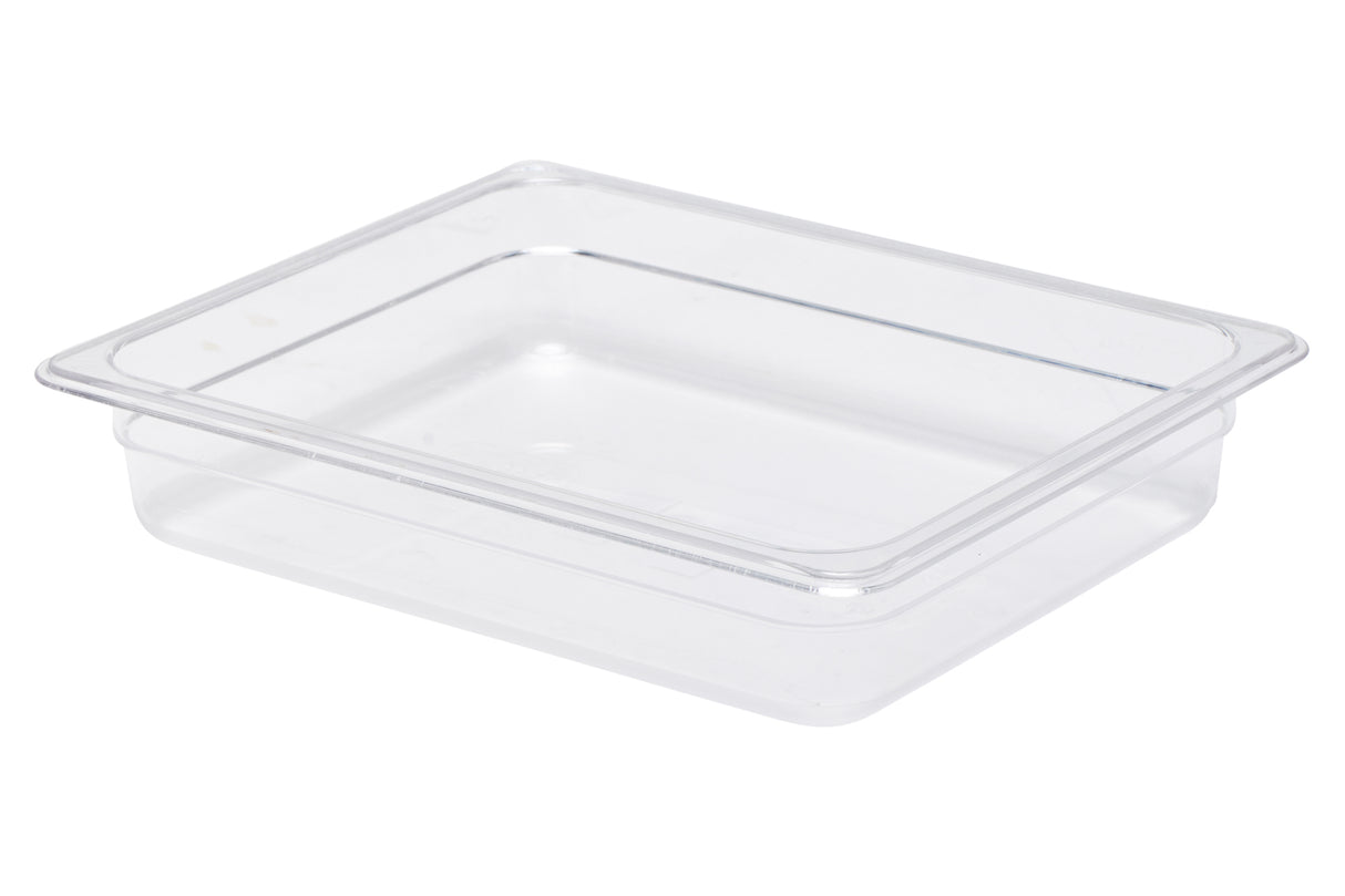 Bac alimentaire, 1/2 taille, 2.5" de profondeur, transparent
