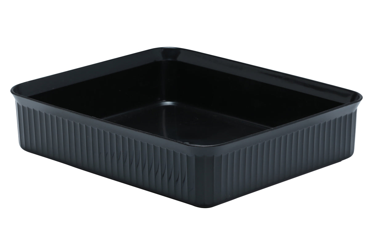 Crock, Deliware, Acrylic, Rectangular, 10"x12"x3" Deep, Black