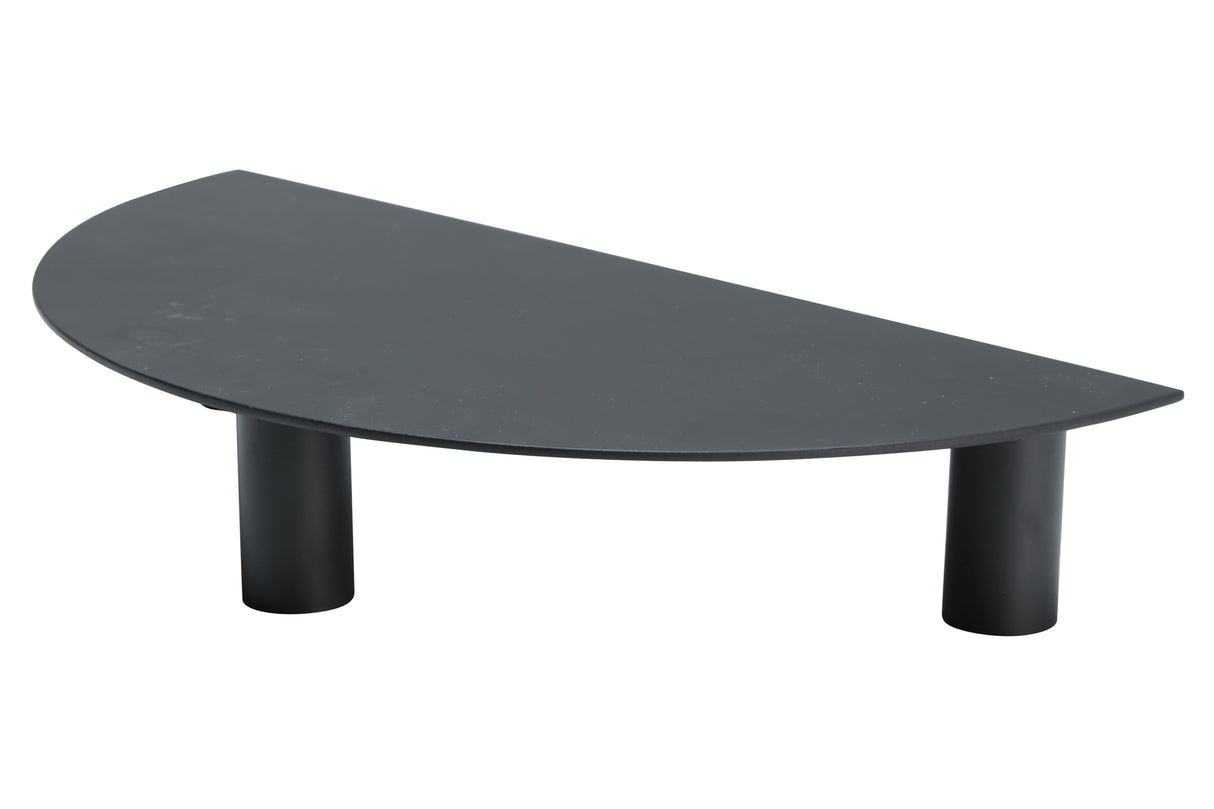 Support d'affichage, demi-lune, 12" de diamètre x 2" de hauteur, noir