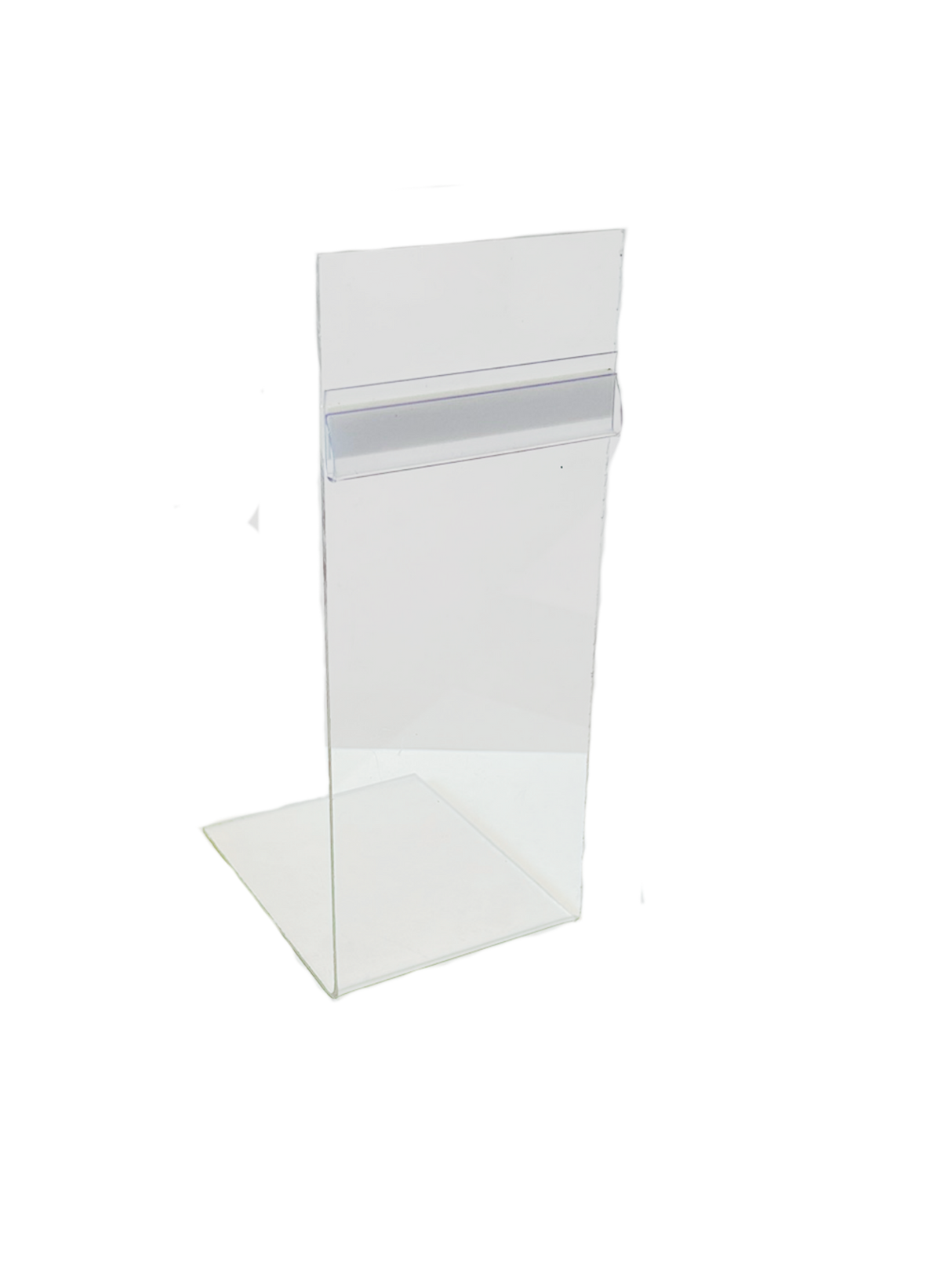 Sign Holder, Upward, Clip Above 2.5" x 7.5", PETG Clear