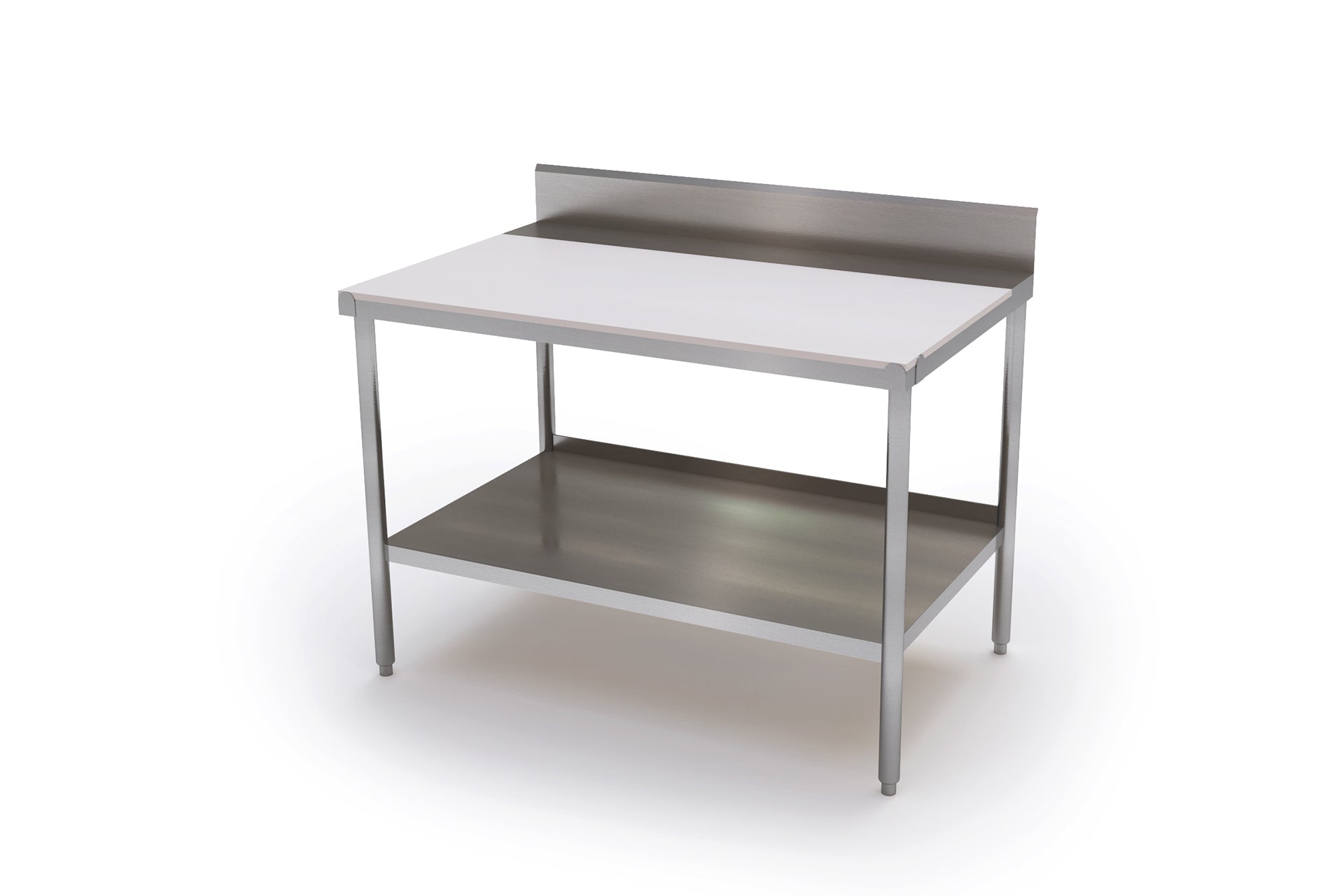 CUTTING TABLES WITH REAR DECK AND SPACE SAVER BACKPLASH