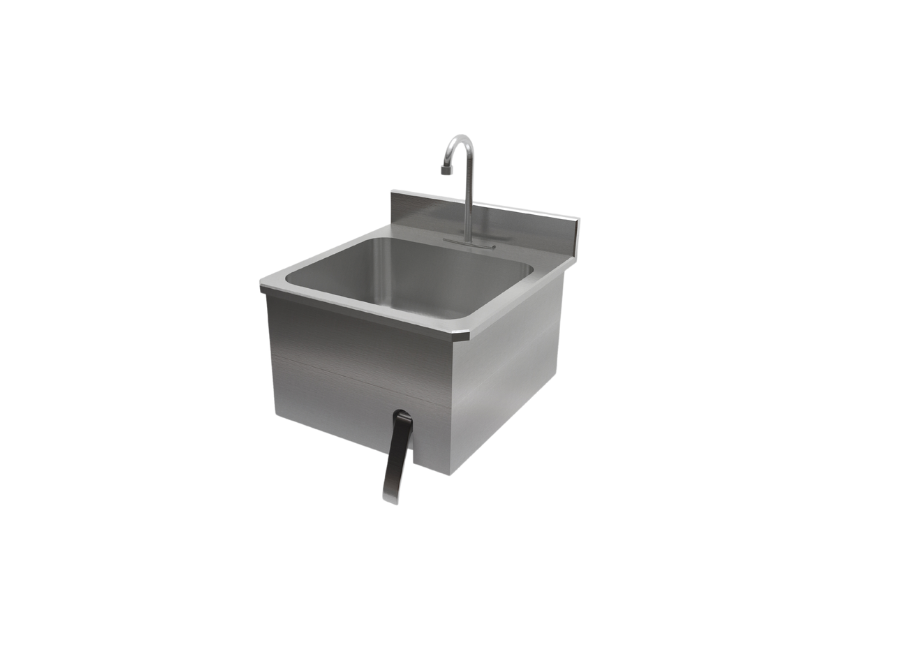Knee Pedal Handwash Sink with Gooseneck Spout