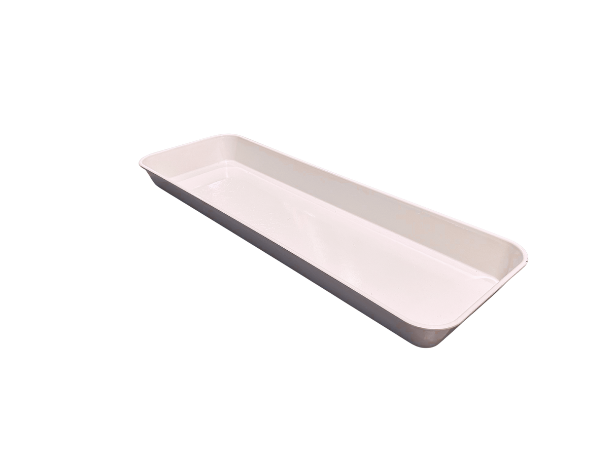 Plateau, fibre de verre, 8” x 26”, 0,75” de profondeur, blanc