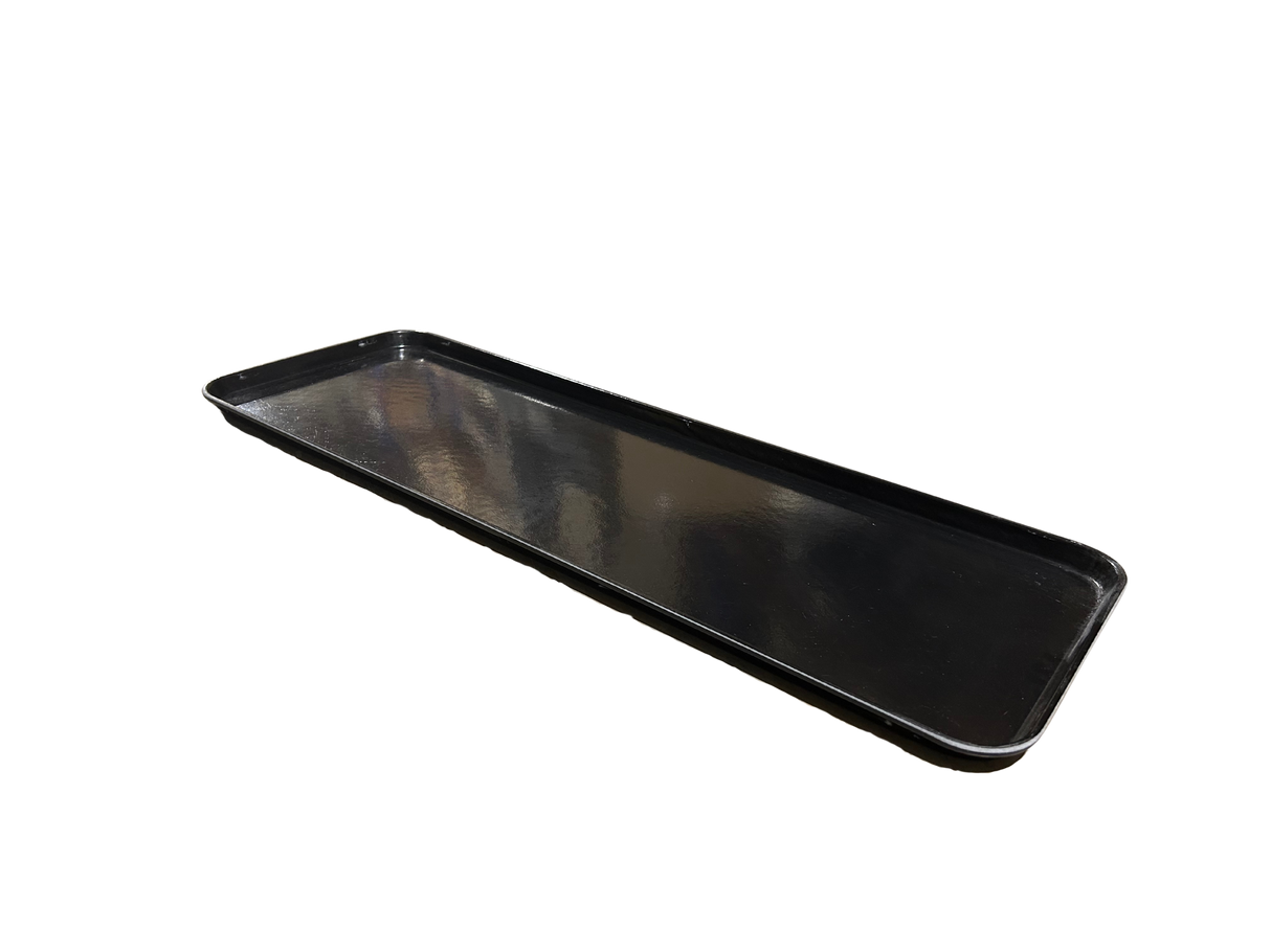 Plateau, fibre de verre, 10” x 30”, 0.75” de profondeur, noir