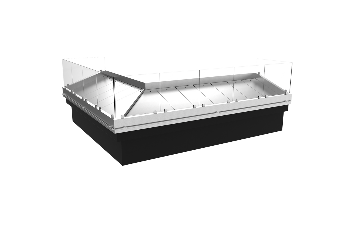 Custom 90° Passive Seafood Case with Powder Coated Skirt