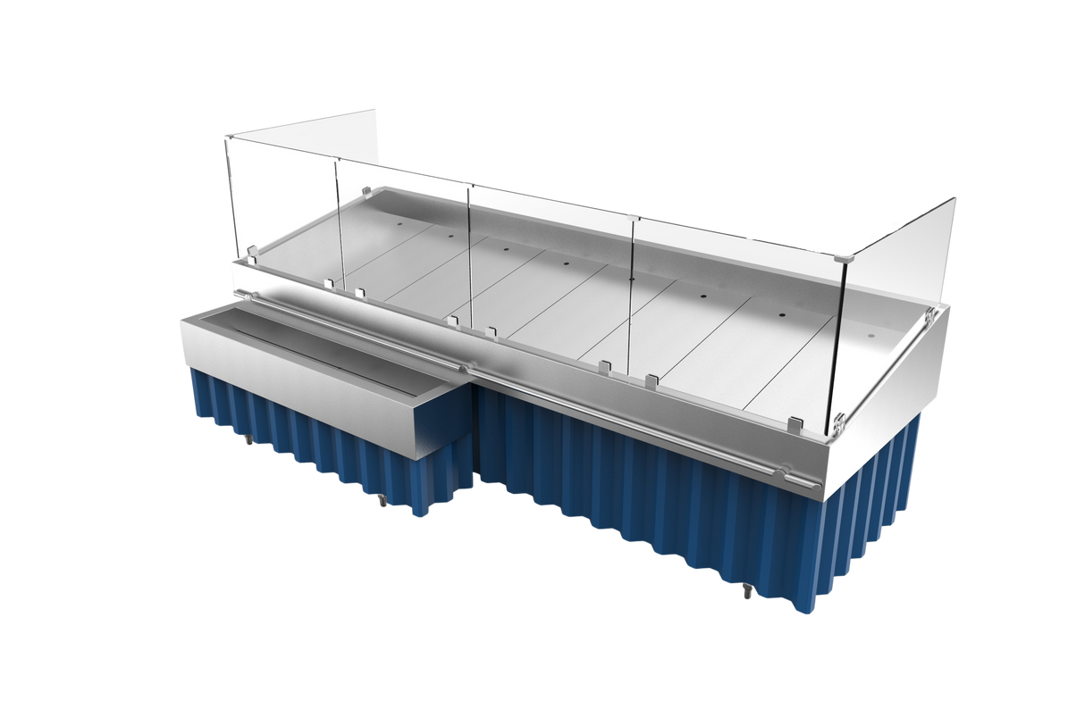 Seafood Case with Mobile Adjustable Unit