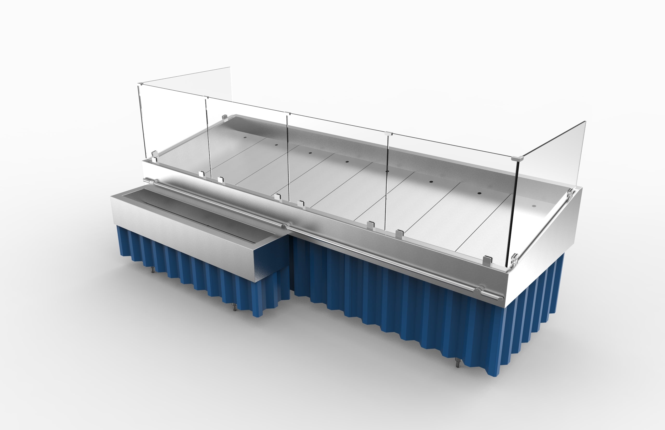 Caisse à fruits de mer avec unité mobile réglable