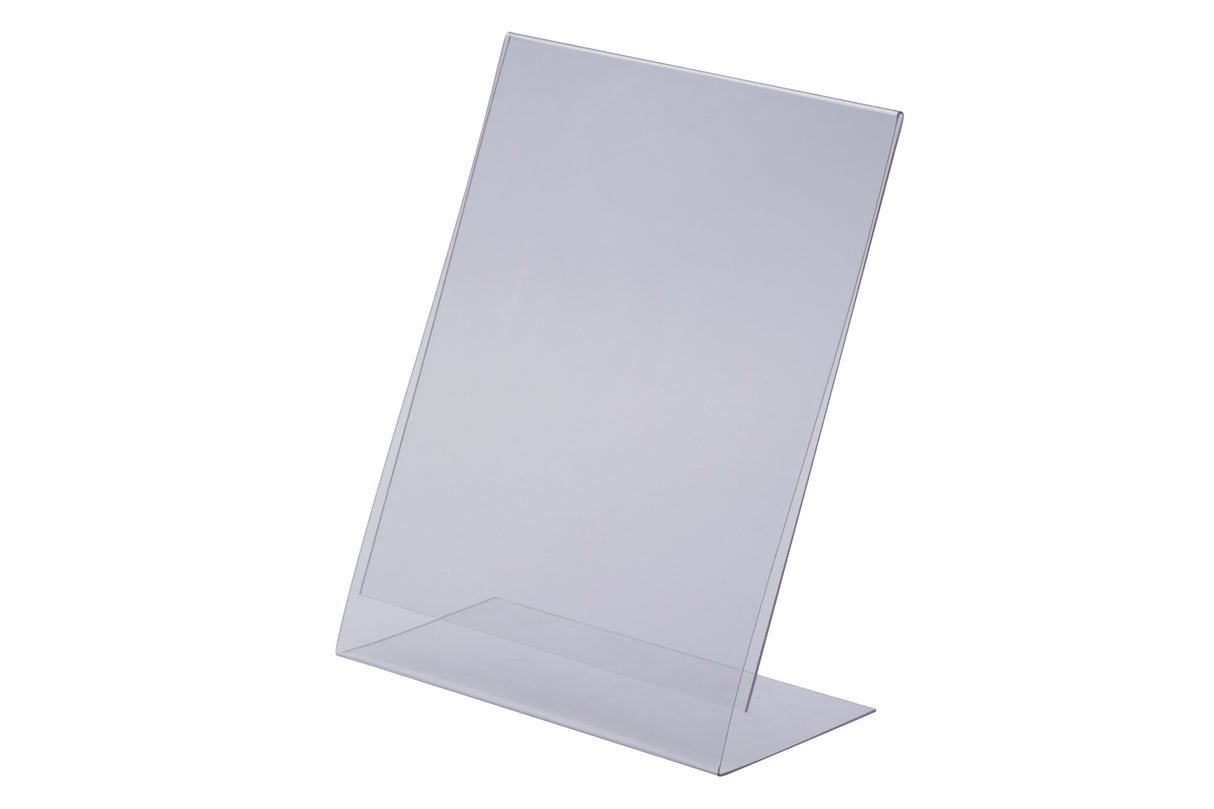 L-Style, Angled, One Piece Sign Holder, Clear, 8.5"W x 11"H