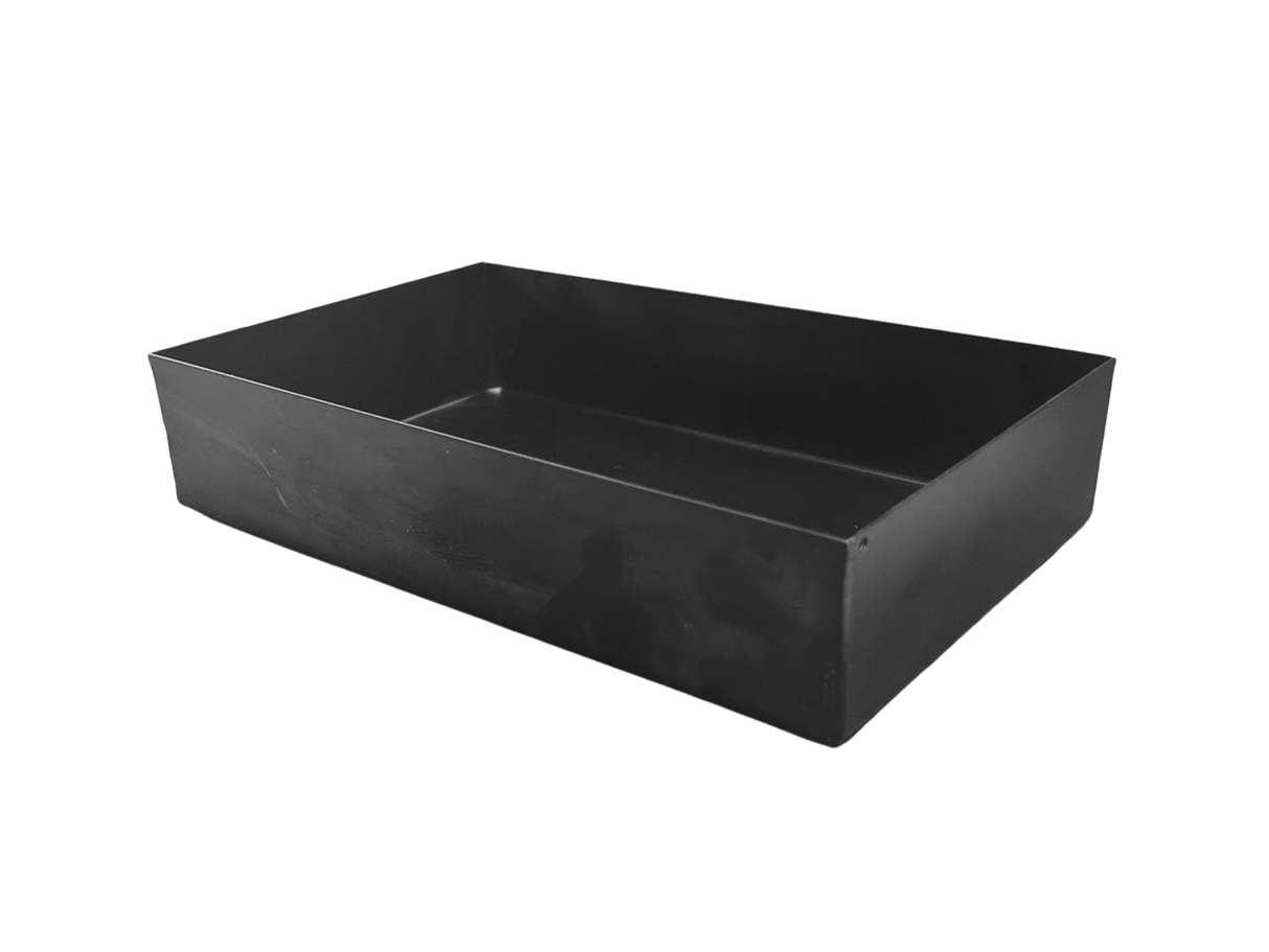Bac en acier inoxydable, 6-1/16" x 9-3/4" x 2", revêtement en poudre noir
