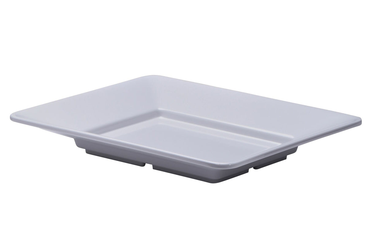 Plateau, blanc, en mélamine, rectangulaire, bord Pacific, 12" x 10" x 1.5".